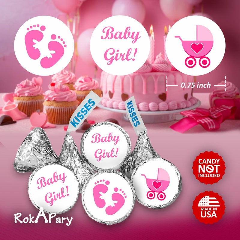 Creativity Labels 324 Pink Its a Girl Baby Shower Favors Stickers for Baby Shower Or Sprinkle Party Decorations, Kisses Stickers, Pink Favors Labels, Its a Girl Kisses. Made in USA - Image 5